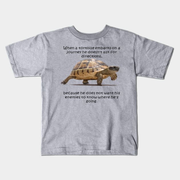 When A Tortoise Embarks On A Journey African Proverb Kids T-Shirt by taiche